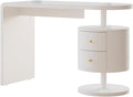 Scrivanie, adatto per postazioni di lavoro al computer e applicazioni home office, 120 x 50 cm con 2 cassetti, Scrivania Lara, Bianco lucido, Vicco