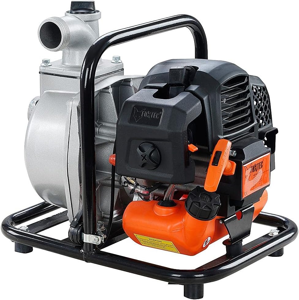 Fuxtec FX-WP143 Pompe per fontane, pompa d'acqua a benzina con 8.000 L di portata e max. prevalenza 30 m pompa da giardino