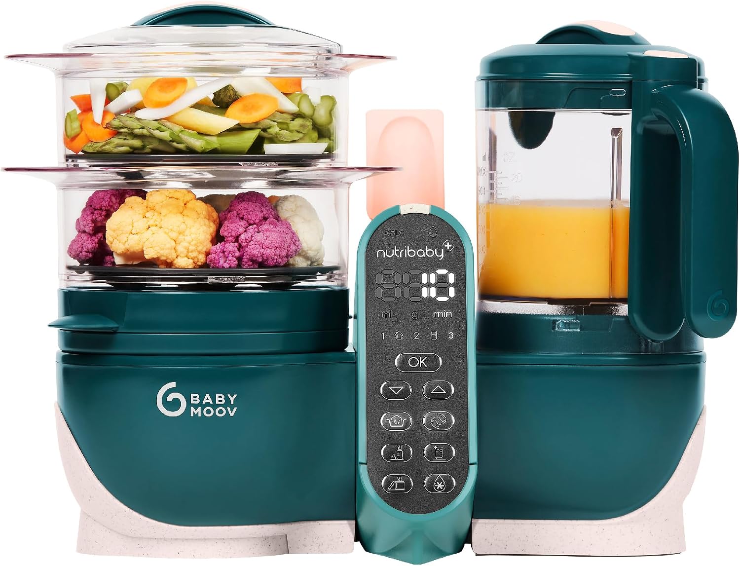 Robot da cucina, grande capacità per i bambini, Robot multifunzione 6 in 1, Nutribaby(+), cuocivapore, frullatore, Opal, Babymoov