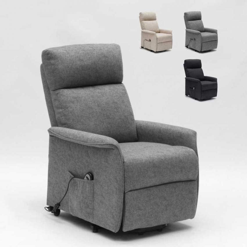 Produce Shop Poltrone relax et chaise longue, Poltrona Relax Elettrica con Sistema Alzapersona per Anziani Giorgia FX - Grigio