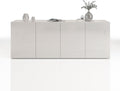 WHOUS Credenza, e Buffet EGYPT per Soggiorno con 4 Ante e 4 Vani, Madia per Salotto, Cucina e Sala da Pranzo in Legno, Bianco Laccato Lucido