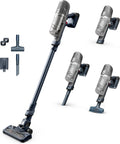 Rowenta RH6836 Aspirapolvere senza fili, X-Pert 6.60 Allergy, Autonomia Fino a 45 min, 100 W, Potente, Blu e Grigio